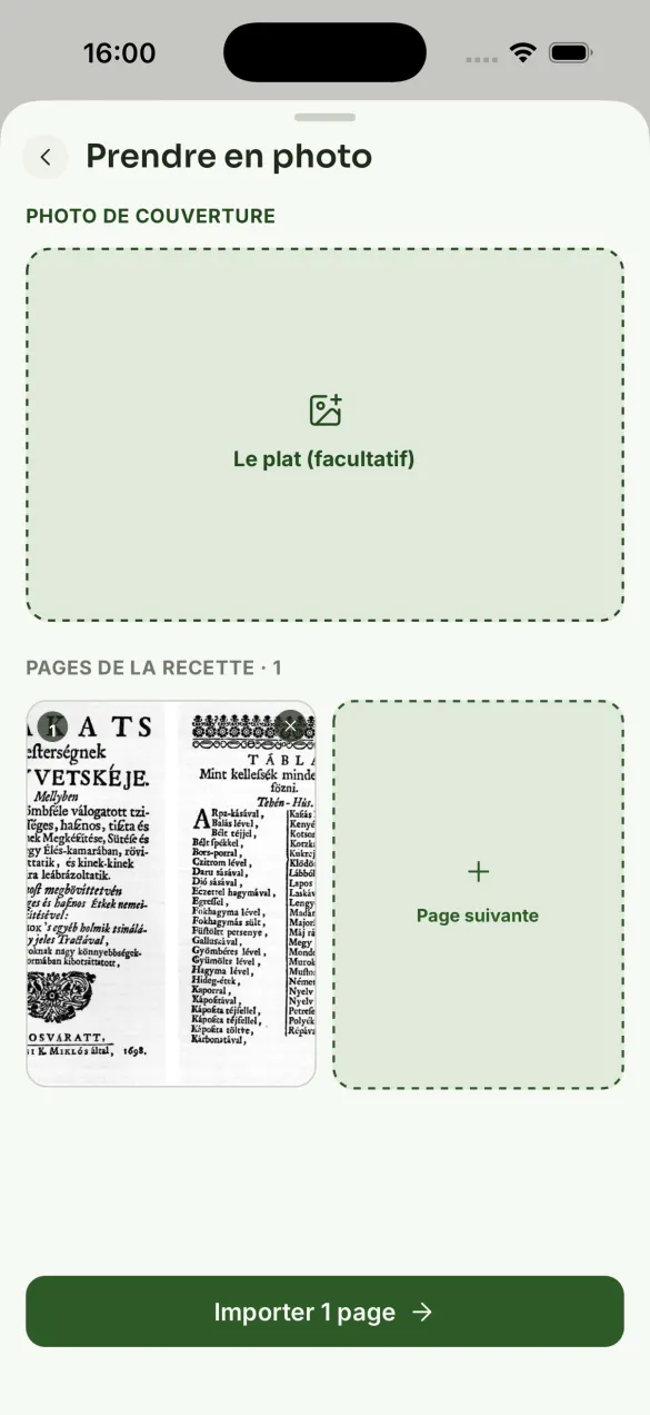 Yumiam — importer une recette en photographiant les pages d'un livre
