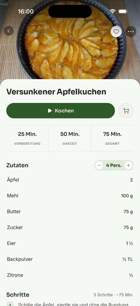 Yumiam — ein Rezept, Zutaten auf die Personenzahl umgerechnet
